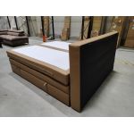 Łóżko kontynentalne GOLD 5 KING 180x200  - SOFT 34 - brązowa ekoskóra - OUTLETU