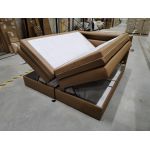 Łóżko kontynentalne GOLD 5 KING 180x200  - SOFT 34 - brązowa ekoskóra - OUTLETU