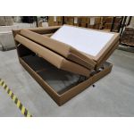 Łóżko kontynentalne GOLD 5 KING 180x200  - SOFT 34 - brązowa ekoskóra - OUTLETU