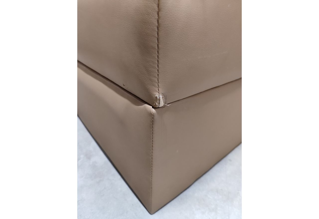 Łóżko kontynentalne GOLD 5 KING 180x200  - SOFT 34 - brązowa ekoskóra - OUTLETU