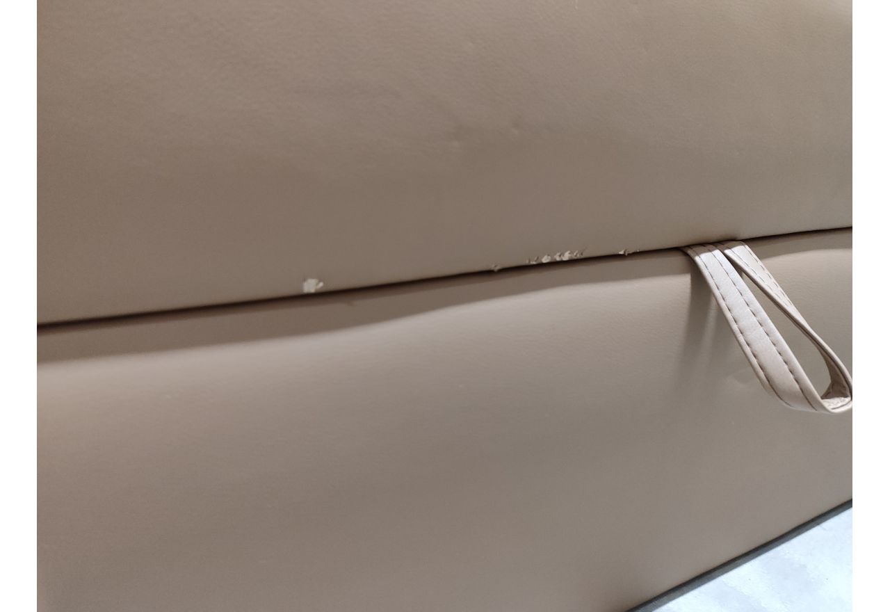 Łóżko kontynentalne GOLD 5 KING 180x200  - SOFT 34 - brązowa ekoskóra - OUTLETU