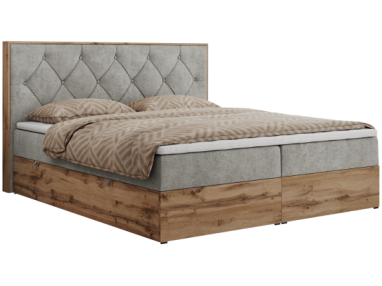 Łóżko kontynentalne VENETO 180x200 - H3 - jasnoszary, struktura