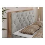 Łóżko kontynentalne VENETO 200x200 - H3 - jasnoszary, struktura