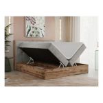 Łóżko kontynentalne VENETO 180x200 - H4 - jasnoszary, struktura