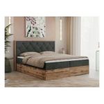 Łóżko kontynentalne VENETO 180x200 - H3 - ciemnoszary, struktura