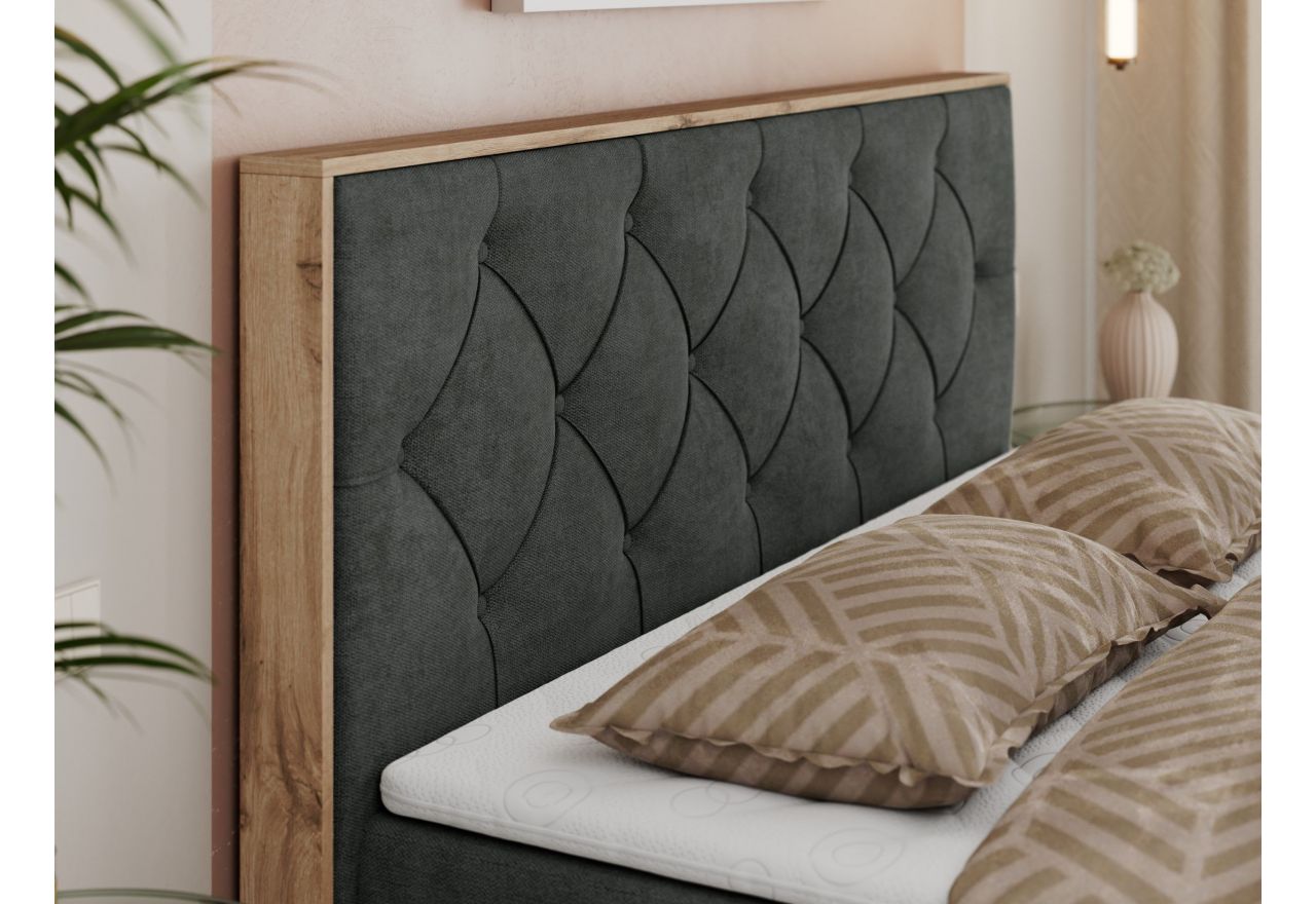 Łóżko kontynentalne VENETO 180x200 - H3 - ciemnoszary, struktura