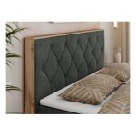 Łóżko kontynentalne VENETO 200x200 - H3 - ciemnoszary, struktura