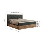 Łóżko kontynentalne VENETO 140x200 - H4 - ciemnoszary, struktura