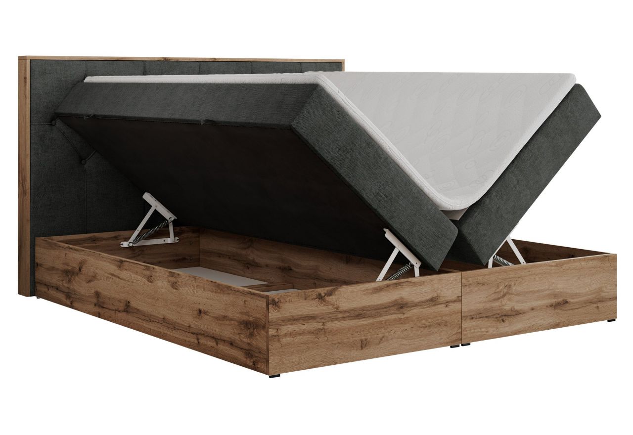 Łóżko kontynentalne VENETO 160x200 - H4 - ciemnoszary, struktura