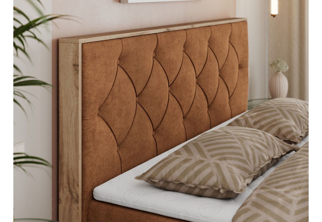 Łóżko kontynentalne VENETO 180x200 - H3 - pomarańczowy, struktura