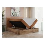 Łóżko kontynentalne VENETO 140x200 - H4 - pomarańczowy, struktura