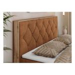 Łóżko kontynentalne VENETO 160x200 - H4 - pomarańczowy, struktura