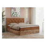 Łóżko kontynentalne VENETO 180x200 - H4 - pomarańczowy, struktura