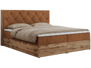 Łóżko kontynentalne VENETO 180x200 - H4 - pomarańczowy, struktura