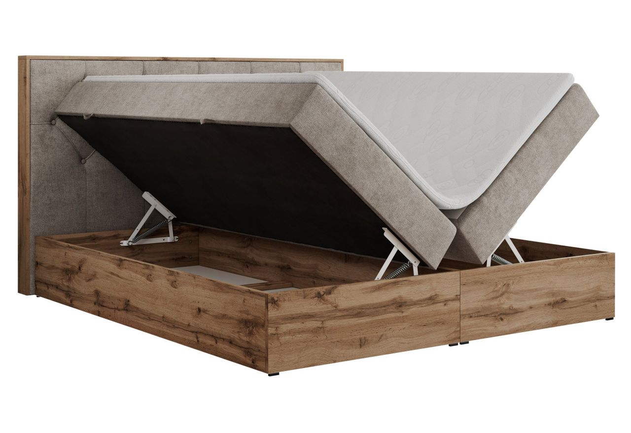 Łóżko kontynentalne VENETO 140x200 - H3 - beżowy, struktura