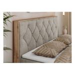 Łóżko kontynentalne VENETO 140x200 - H4 - beżowy, struktura