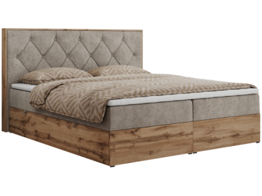 Łóżko kontynentalne VENETO 160x200 - H4 - beżowy, struktura