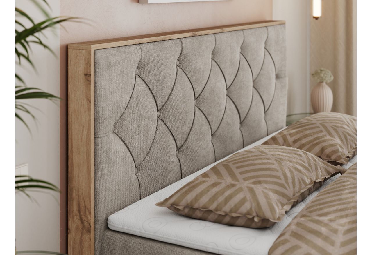 Łóżko kontynentalne VENETO 180x200 - H4 - beżowy, struktura