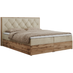 Łóżko kontynentalne VENETO 160x200 - H3 - beżowy, welwet