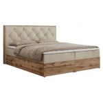 Łóżko kontynentalne VENETO 160x200 - H3 - beżowy, welwet