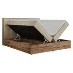 Łóżko kontynentalne VENETO 160x200 - H3 - beżowy, welwet