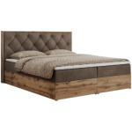 Łóżko kontynentalne VENETO 180x200 - H4 - brązowy, welwet