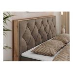 Łóżko kontynentalne VENETO 200x200 - H4 - brązowy, welwet