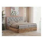 Łóżko kontynentalne VENETO 180x200 - H3 - jasnoszary, welwet