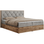 Łóżko kontynentalne VENETO 140x200 - H4 - jasnoszary, welwet