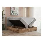 Łóżko kontynentalne VENETO 180x200 - H4 - jasnoszary, welwet