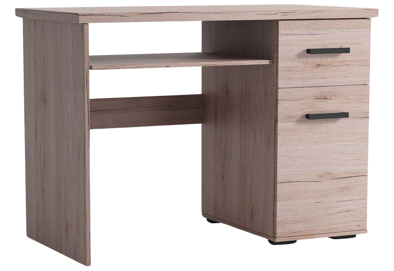 Stylowe biurko 90 cm z wysuwaną półką do pokoju dziennego lub gabinetu - DESNA - San Remo