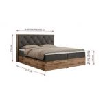 Łóżko kontynentalne VENETO 160x200 - H4 - ciemnoszary, welwet