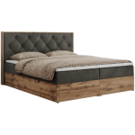 Łóżko kontynentalne VENETO 180x200 - H4 - ciemnoszary, welwet