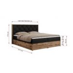 Łóżko kontynentalne VENETO 180x200 - H3 - czarny, ekoskóra