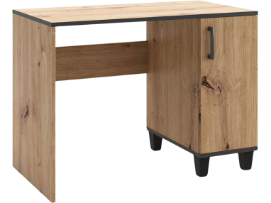 Biurko komputerowe w eleganckim stylu z pojemną szafką - PIKO Dąb artisan