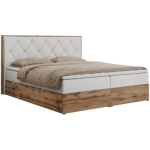 Łóżko kontynentalne VENETO 180x200 - H3 - biały, ekoskóra