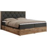 Łóżko kontynentalne VENETO 160x200 - H3 - ciemnoszary, ekoskóra