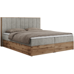 Łóżko kontynentalne BELLISSIMO 140x200 - H4 - jasnoszary, struktura