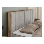 Łóżko kontynentalne BELLISSIMO 160x200 - H4 - jasnoszary, struktura