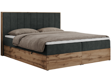 Łóżko kontynentalne BELLISSIMO 140x200 - H3 - ciemnoszary, struktura