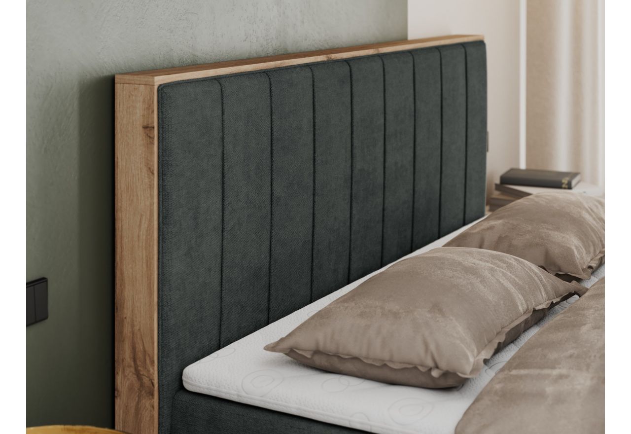 Łóżko kontynentalne BELLISSIMO 140x200 - H3 - ciemnoszary, struktura