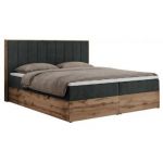 Łóżko kontynentalne BELLISSIMO 180x200 - H4 - ciemnoszary, struktura