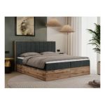 Łóżko kontynentalne BELLISSIMO 200x200 - H4 - ciemnoszary, struktura