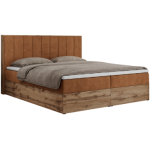 Łóżko kontynentalne BELLISSIMO 180x200 - H3 - pomarańczowy, struktura