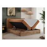 Łóżko kontynentalne BELLISSIMO 200x200 - H4 - pomarańczowy, struktura