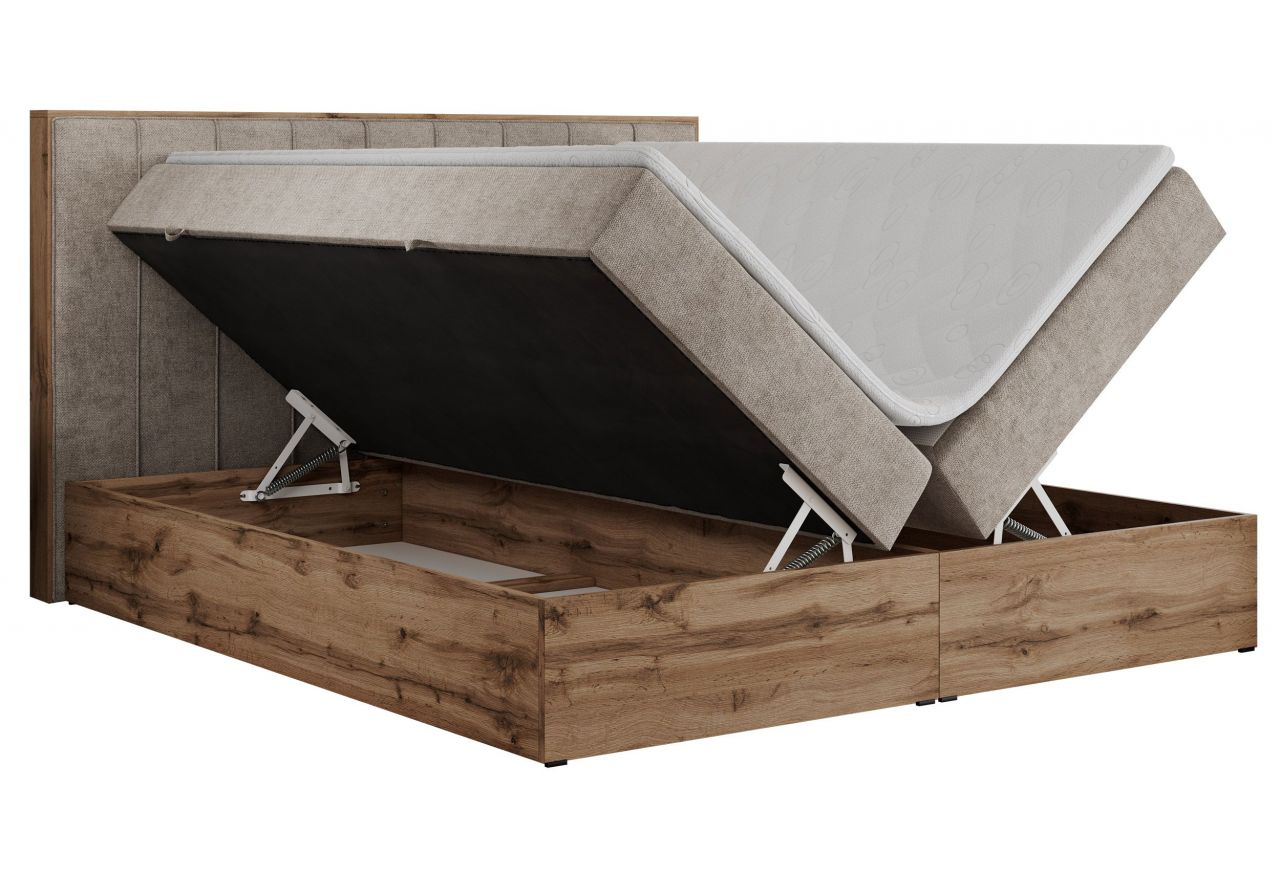 Łóżko kontynentalne BELLISSIMO 140x200 - H3 - beżowy, struktura