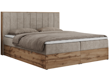 Łóżko kontynentalne BELLISSIMO 200x200 - H3 - beżowy, struktura