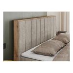 Łóżko kontynentalne BELLISSIMO 160x200 - H4 - beżowy, struktura