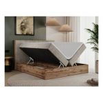 Łóżko kontynentalne BELLISSIMO 200x200 - H4 - beżowy, struktura