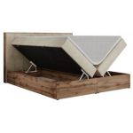 Łóżko kontynentalne BELLISSIMO 180x200 - H4 - beżowy, welwet